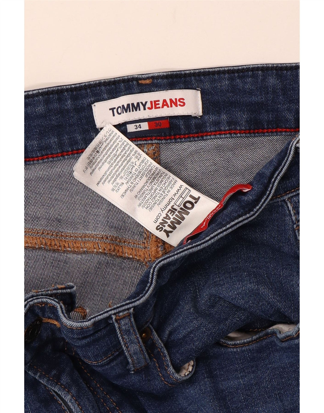 Męskie proste dżinsy Tommy Hilfiger W34 L30 Niebieskie bawełniane
