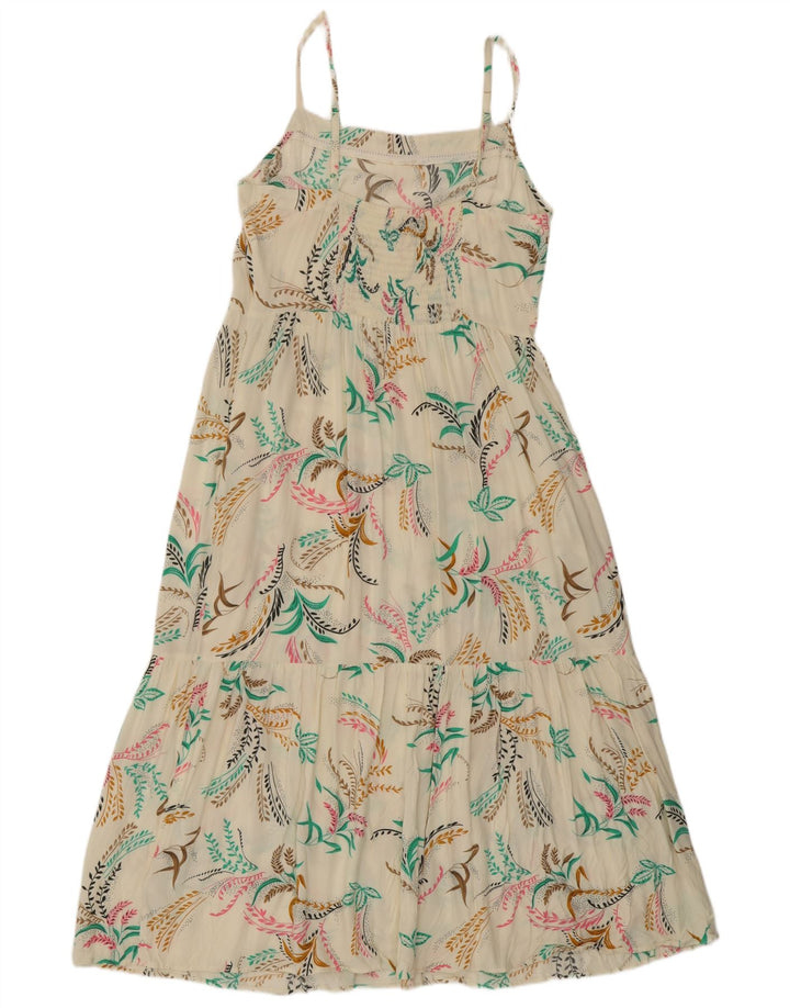 Marks & Spencer Damska sukienka Sundress UK 12, średnia, złamana biel, wiskoza w kwiaty