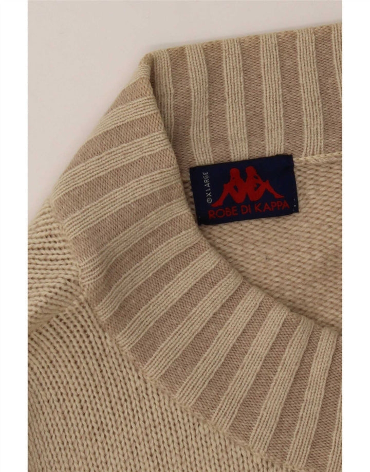 Męski sweter rozpinany Kappa XL, beżowa bawełna