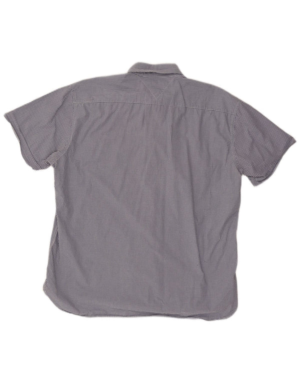 Męska koszula z krótkim rękawem TOMMY HILFIGER 2XL, niebieska bawełniana kratka