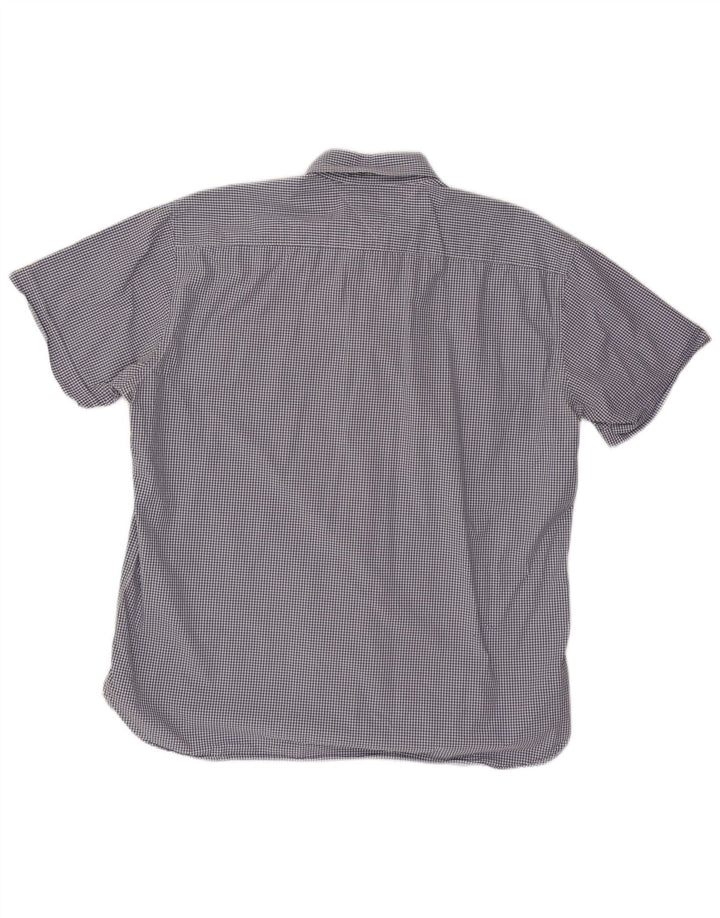 Męska koszula z krótkim rękawem TOMMY HILFIGER 2XL, niebieska bawełniana kratka