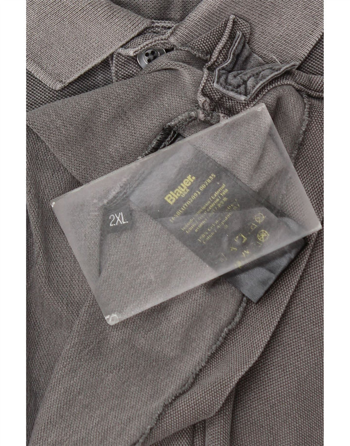 Męska koszulka polo Blauer 2XL Szara bawełna