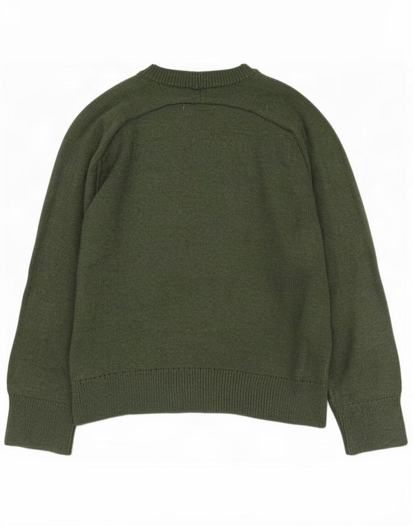 Męski sweter z okrągłym dekoltem Abercrombie & Fitch, mały, zielony, bawełniany