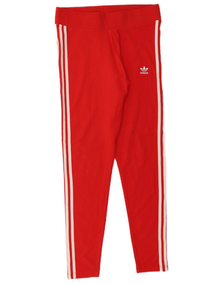 Legginsy damskie ADIDAS UK 16, duże, czerwone, bawełniane