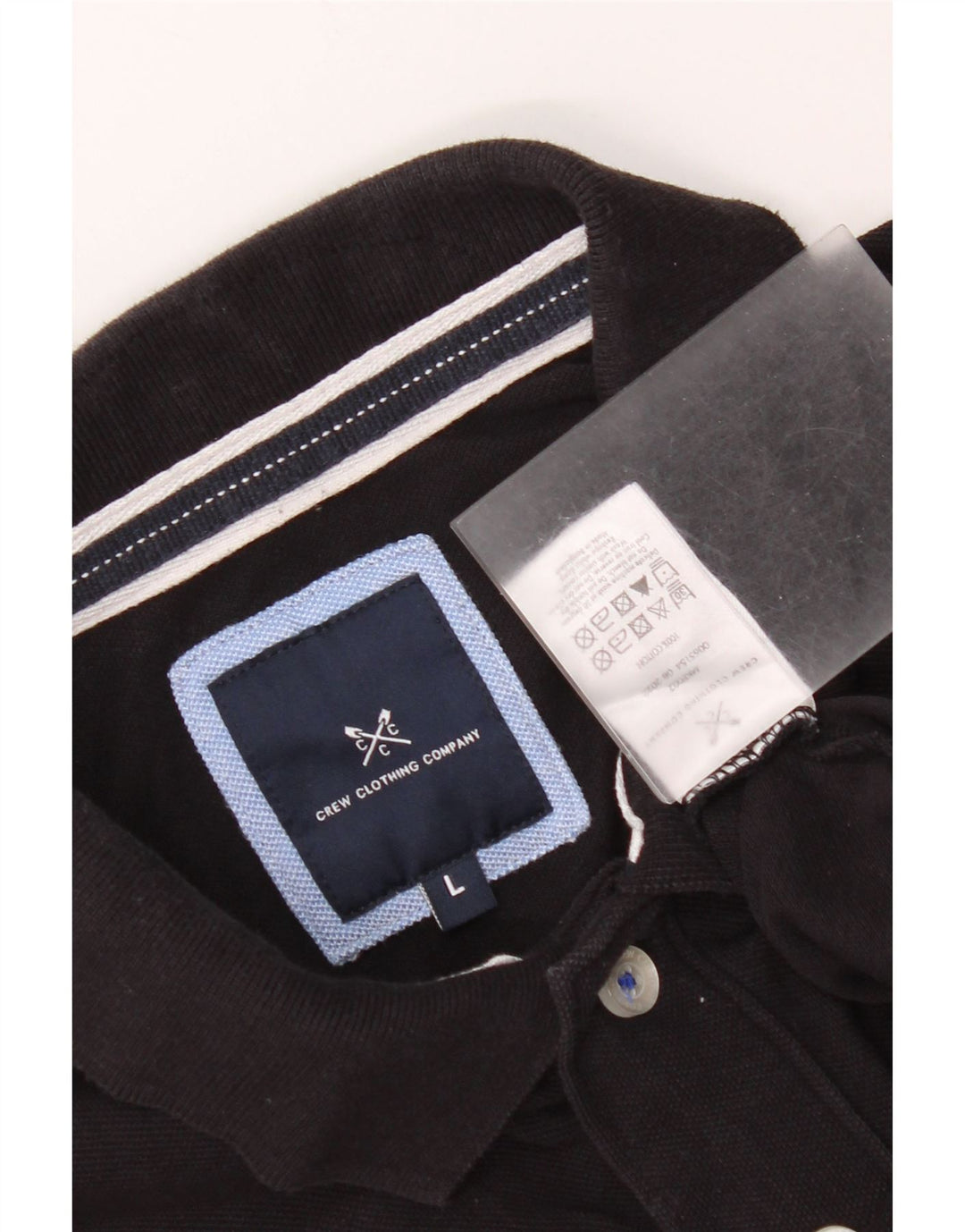 Crew Clothing Męska koszulka polo, duża, czarna, bawełniana