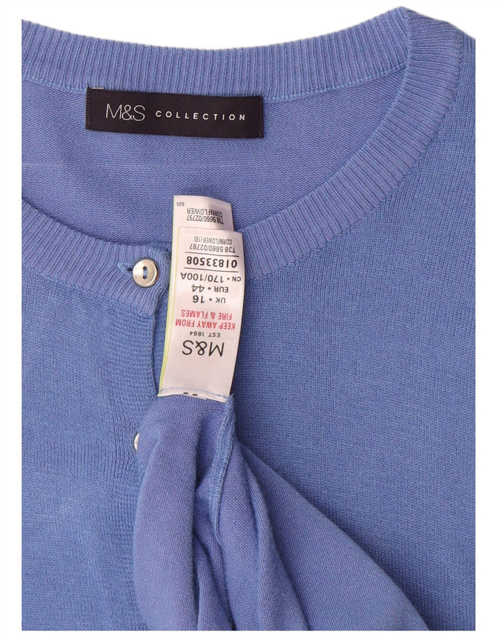 Marks & Spencer Damski sweter kardigan UK 16, duży, niebieski, wiskoza