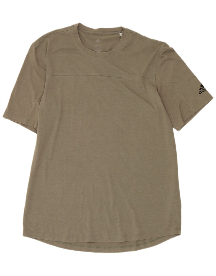 Adidas Męski T-shirt Aeroready Top, duży, khaki, poliester