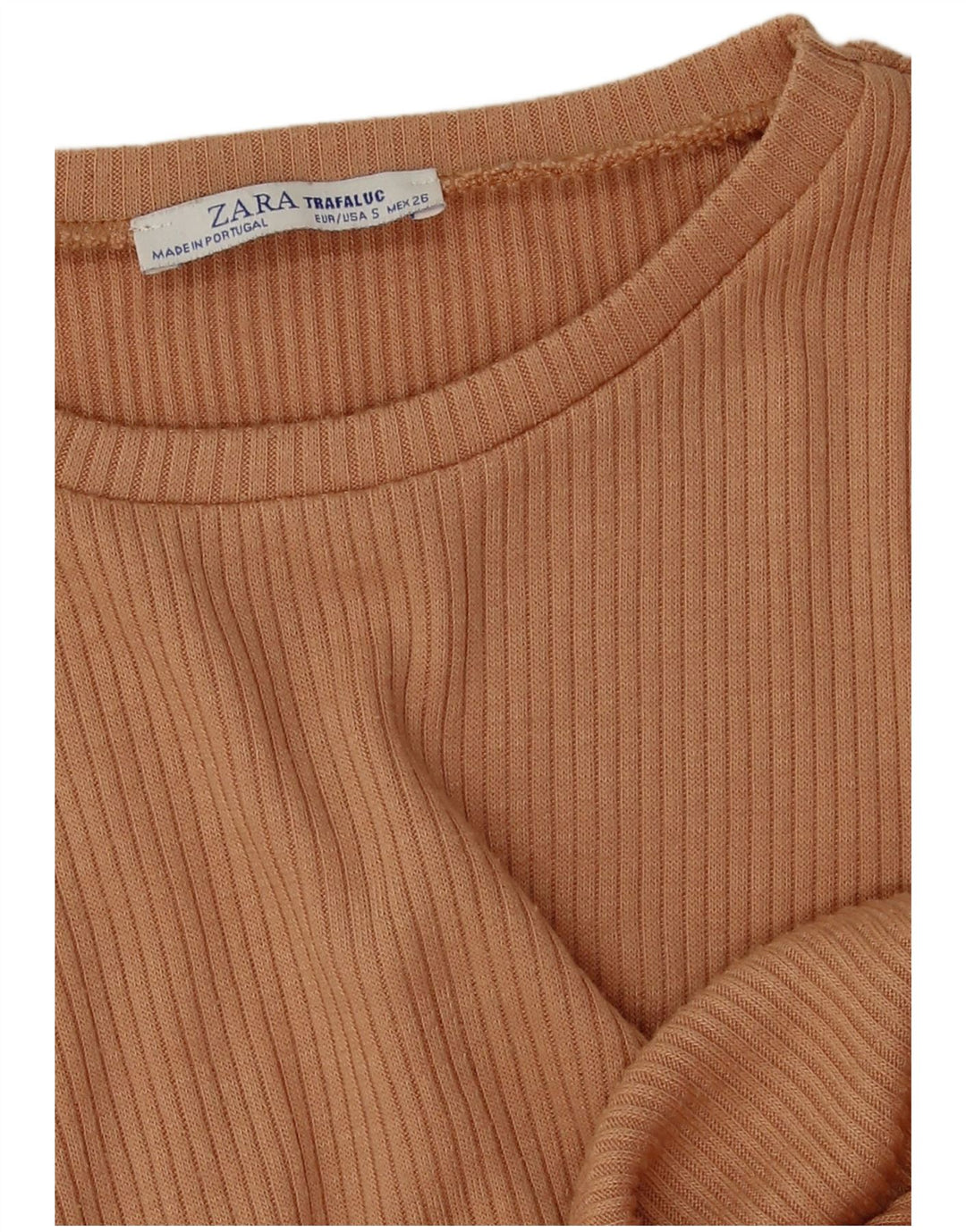 Damska krótka koszulka Zara Top UK 10, mały, brązowy poliester