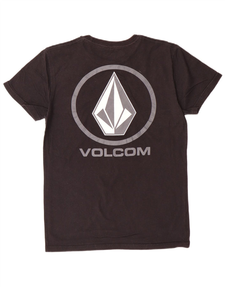 Męski T-shirt z grafiką VOLCOM, mały, czarny, bawełniany