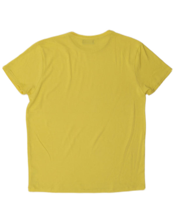 Męski T-shirt Zara, duży, żółty poliester