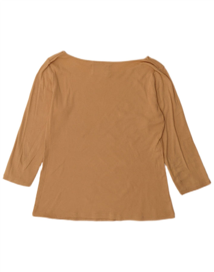 Top damski Zara z rękawem 3/4, UK 14, duży, beżowy, bawełniany