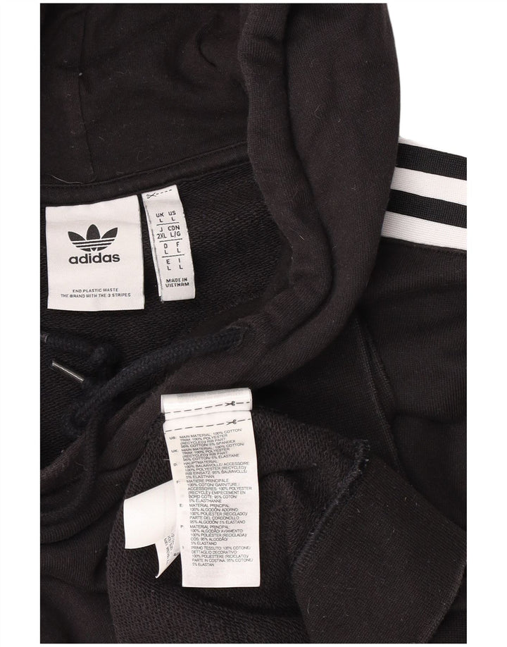 Adidas Męski sweter z kapturem, duży, czarny, bawełniany