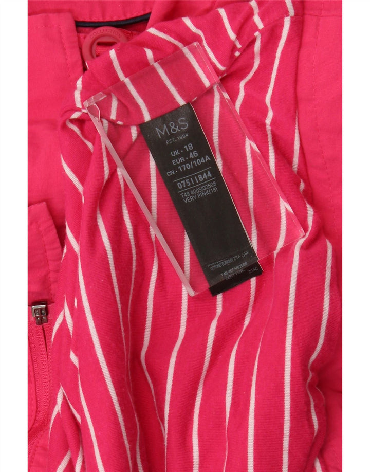 Marks & Spencer Damska kurtka oversize UK 18 XL, różowa, bawełniana