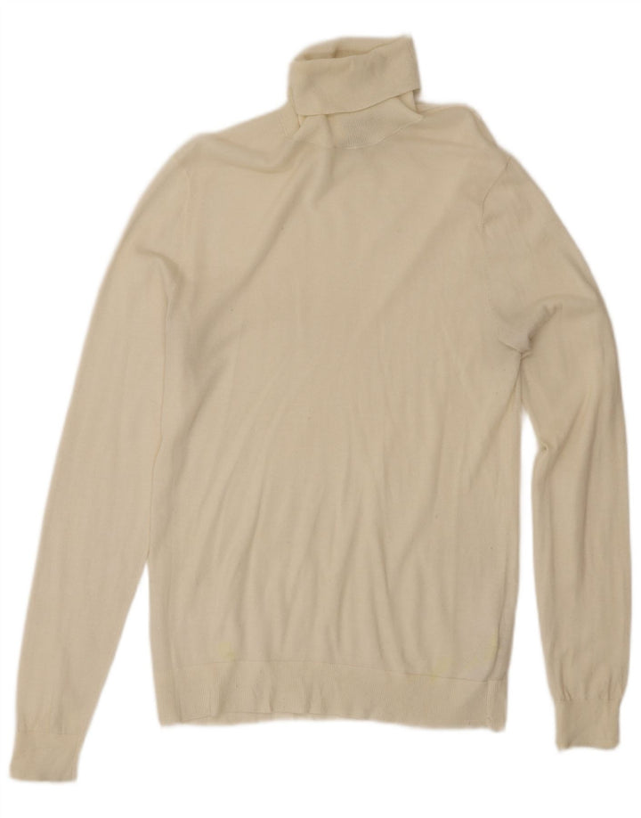 MASSIMO DUTTI Damski sweter z golfem UK 12 Średni biały