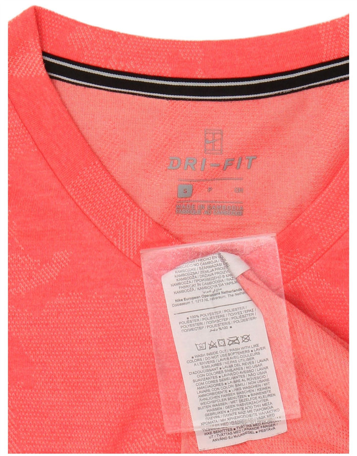 Męski T-shirt NIKE Dri Fit, mały, różowy, kamuflażowy poliester