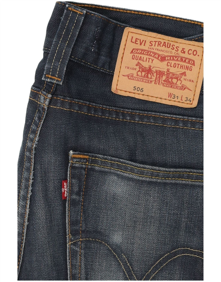 Męskie jeansy LEVI'S 506 o standardowym kroju W31 L30, niebieska bawełna