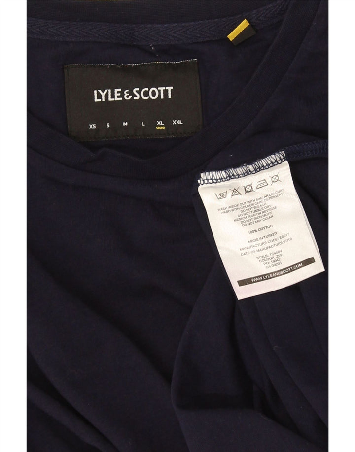 Lyle & Scott Męski T-shirt Top XL, granatowy, bawełniany