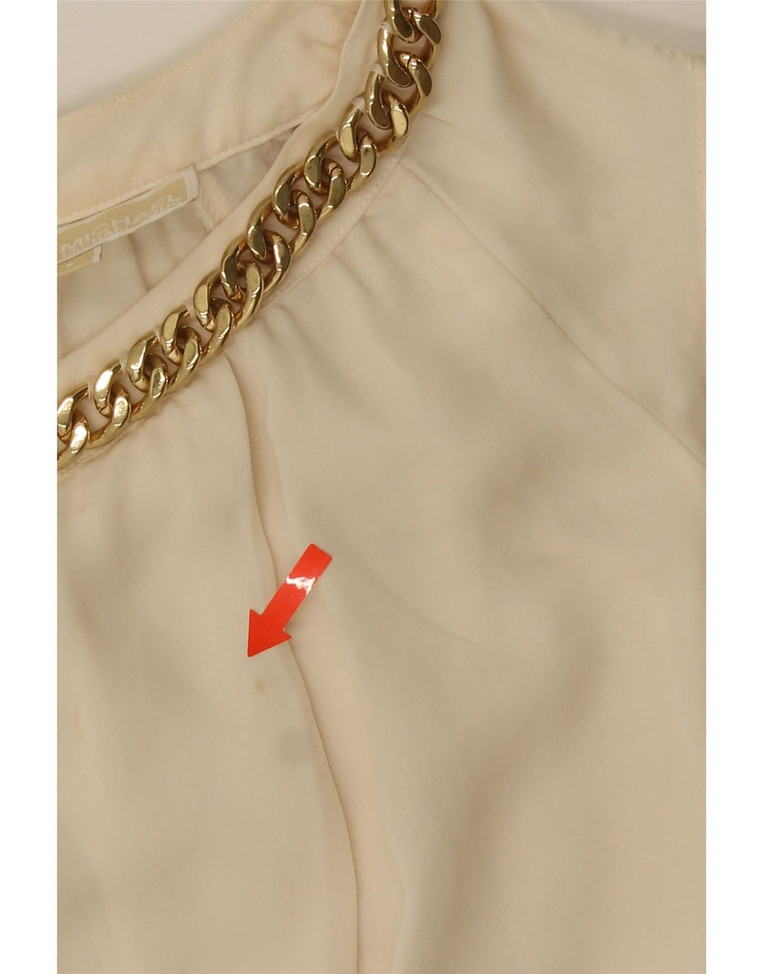 Damska bluzka bez rękawów Michael Kors Top UK 10 Small Off White Silk