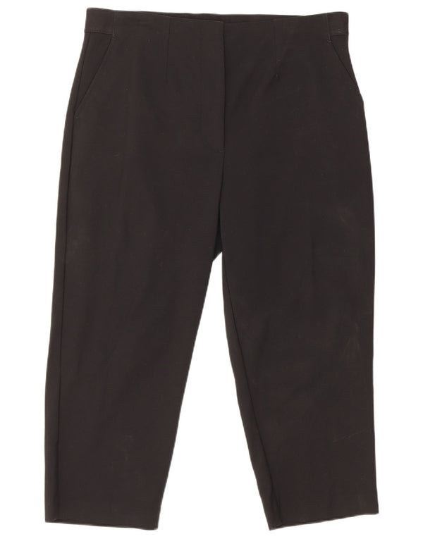 Marks & Spencer Damskie spodnie Capri UK 16 Large W42 L21 Czarna bawełna