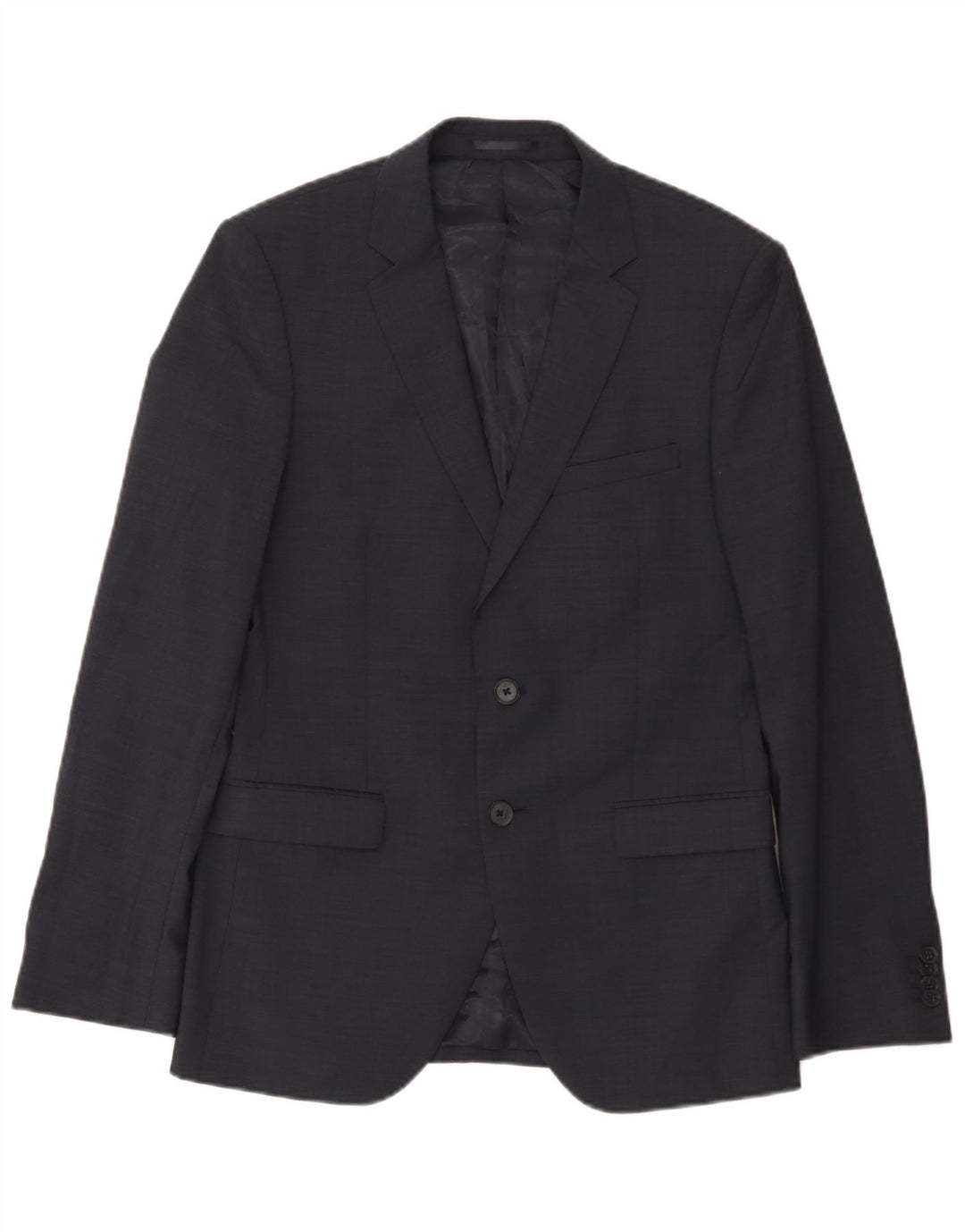 Dkny Męska marynarka slim fit z 2 guzikami, UK 38, średnia granatowa wełna