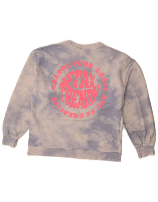 Bluza dziewczęca z grafiką Zara, 13-14 lat, niebieska, bawełniana typu Tie Dye