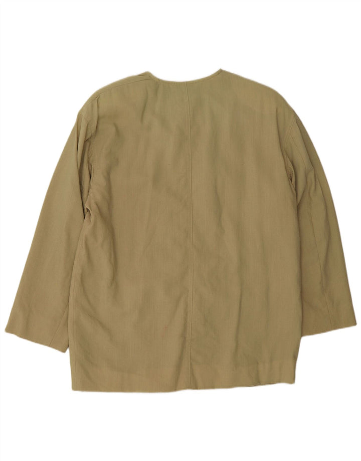 Marella Damska marynarka oversize zapinana na 5 guzików UK 10 Mała wełna khaki