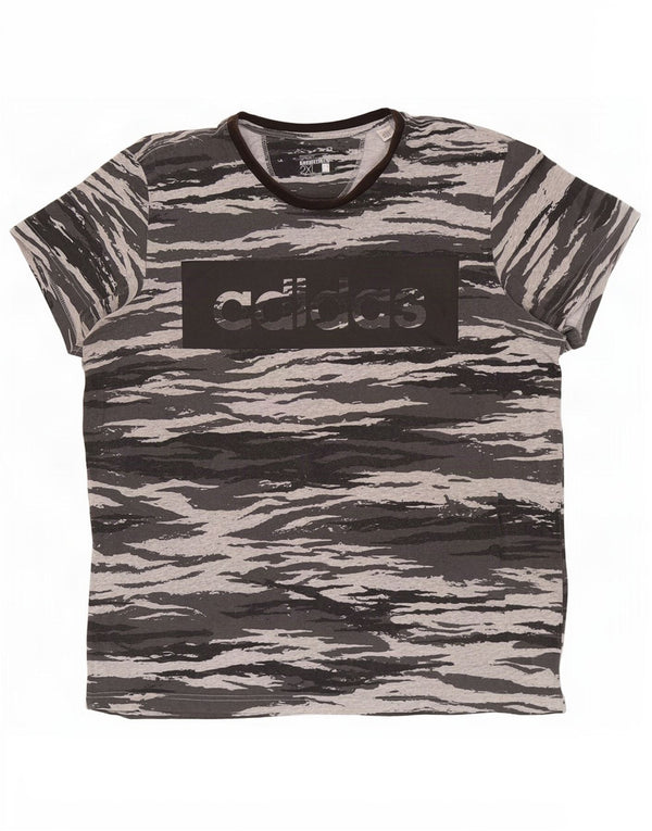 Adidas Męska koszulka Climalite Graphic Top 2XL Szara bawełna w kamuflażu