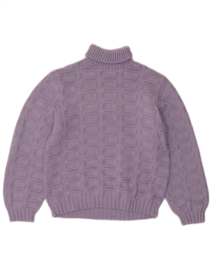 Sweter damski VINTAGE z wywijanym dekoltem UK 12, średni fiolet