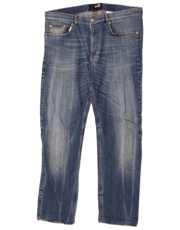 Męskie jeansy slim Moschino W38 L32 Niebieskie, bawełniane, klasyczne