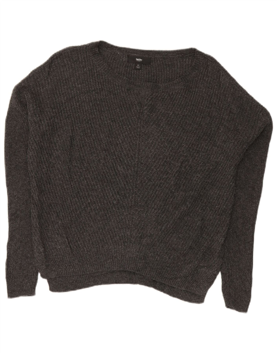 Damski sweter oversize MOSSIMO z dekoltem w łódkę UK 10 Small, szary, bawełniany