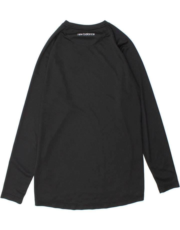 NEW BALANCE Mens Graphic Top Long Sleeve Small Black Polyester Vintage New Balance and Second-Hand New Balance from Messina Hembry 