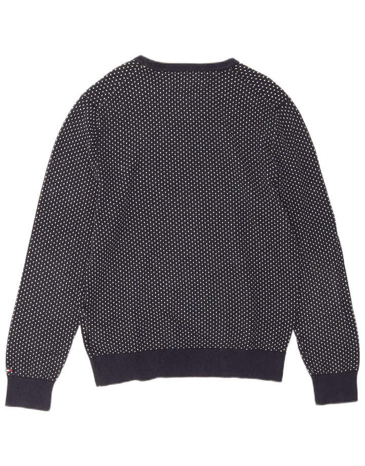Męski sweter z wycięciem pod szyją Tommy Hilfiger, średni granatowy w cętki