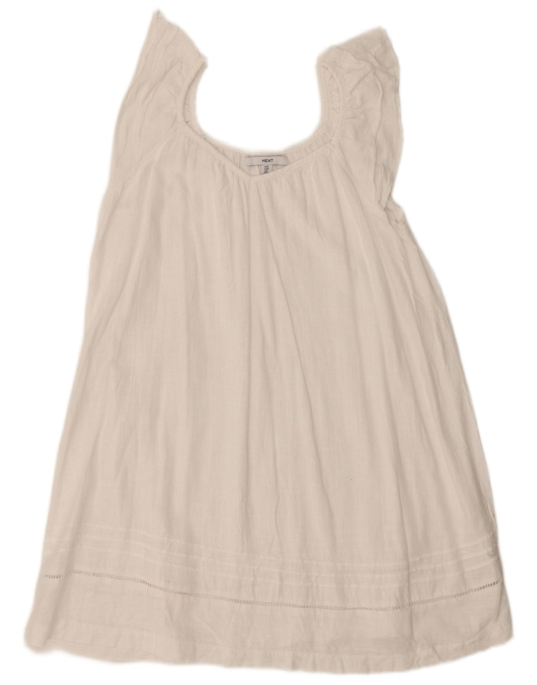 Damska bluzka oversize bez rękawów Top UK 10 Small, biała wiskoza