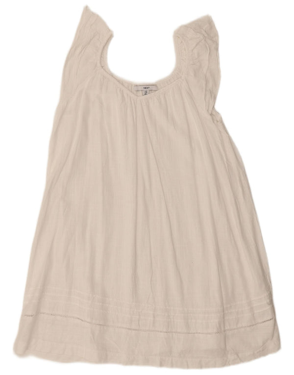 Damska bluzka oversize bez rękawów Top UK 10 Small, biała wiskoza