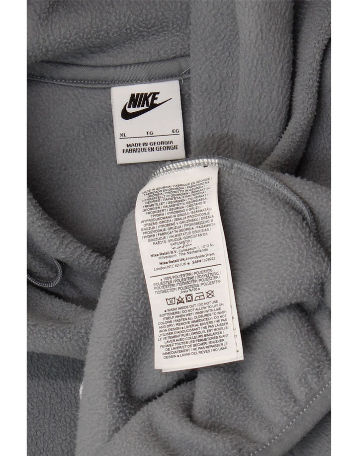 Męski sweter polarowy z kapturem NIKE XL, szary, poliestrowy