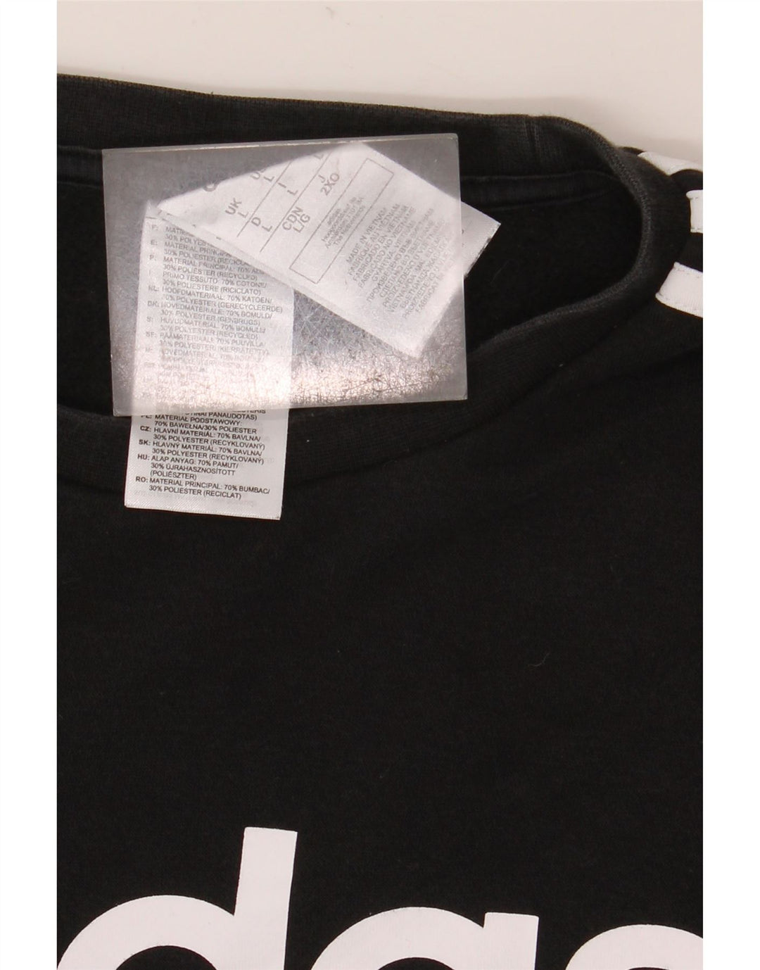 Adidas Męska bluza z grafiką, duża, czarna, bawełniana