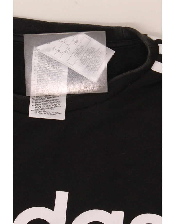 Adidas Męska bluza z grafiką, duża, czarna, bawełniana