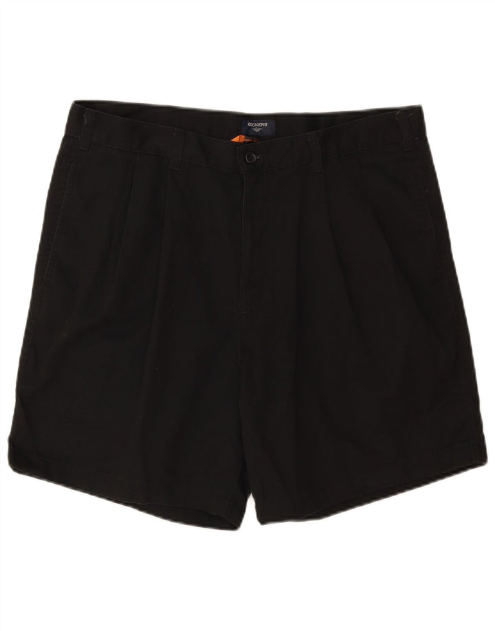 DOCKERS Mens Pegged Chino Shorts W36 Large  Black Cotton