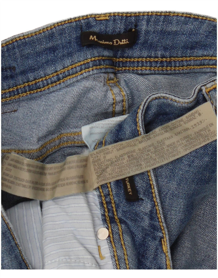 Damskie spodenki jeansowe MASSIMO DUTTI W32, duże, niebieskie, bawełniane