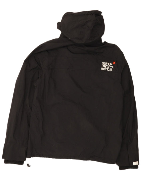 Damska wiatrówka z kapturem Superdry Graphic UK 18 XL, czarny nylon