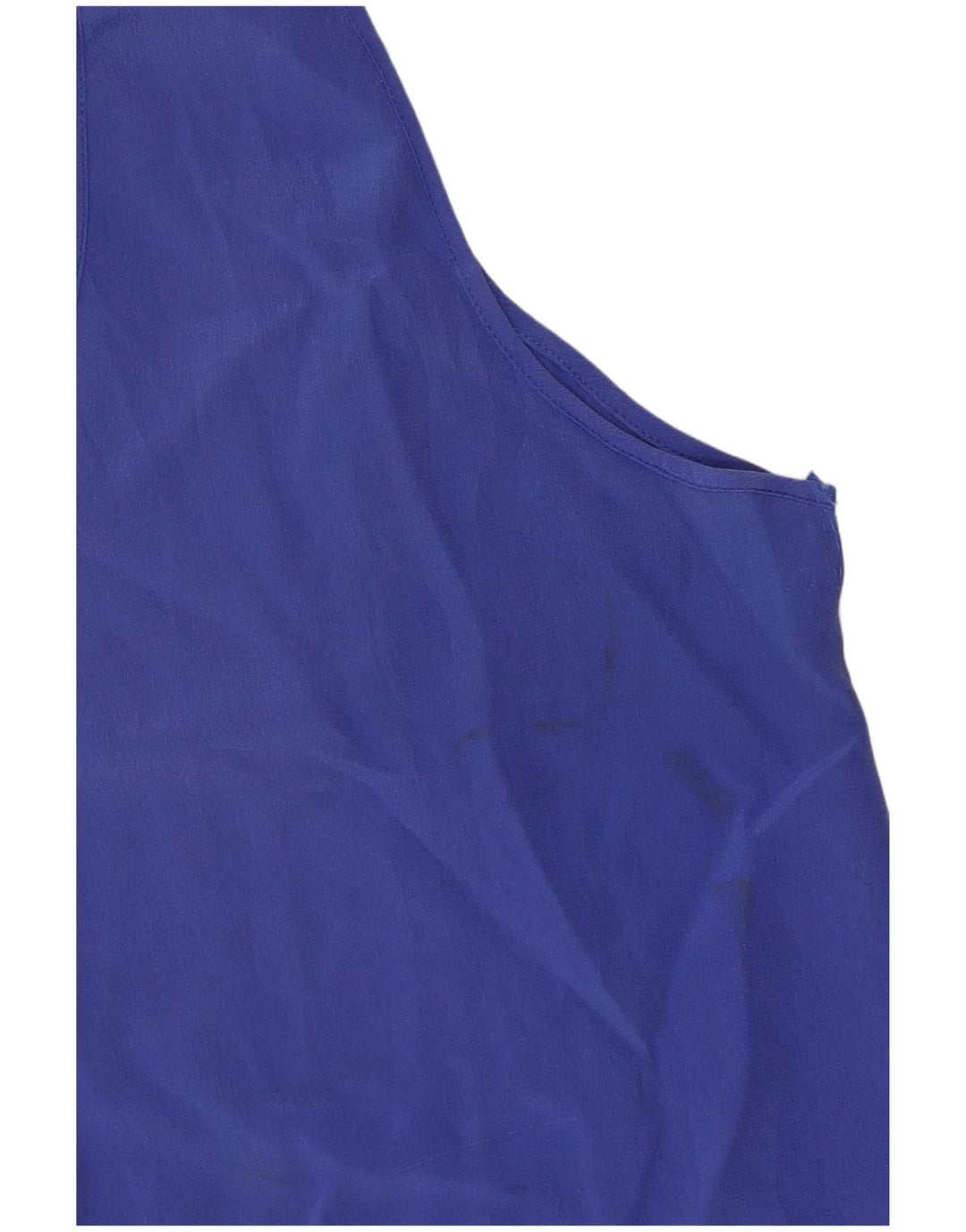 Vintage damska kamizelka prześwitująca Top UK 8 Small Blue Silk