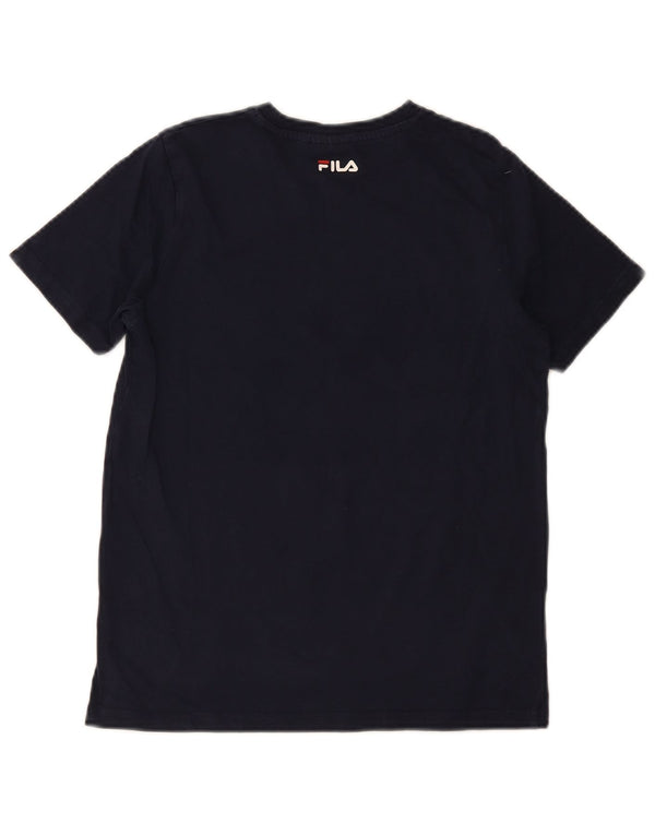Chłopięcy T-shirt z grafiką Fila 11-12 lat, granatowy