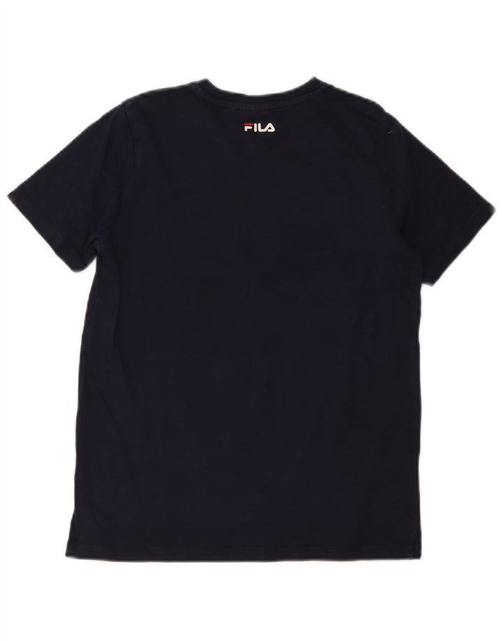 Chłopięcy T-shirt z grafiką Fila 11-12 lat, granatowy