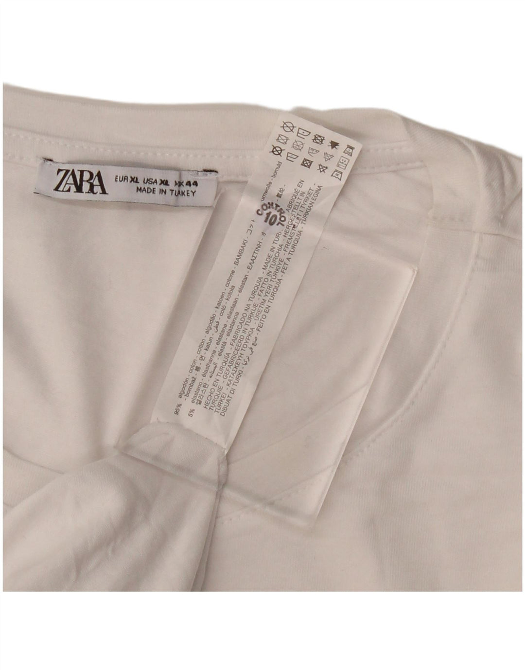 Męska koszulka T-shirt Zara XL, biała, bawełniana