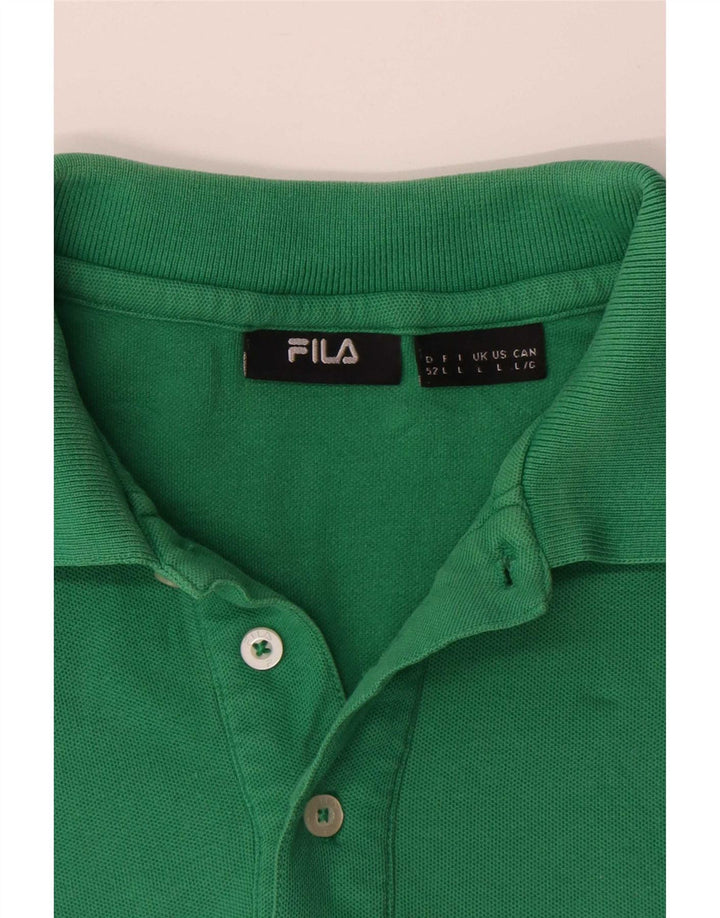 Męska koszulka polo Fila, duża, zielona, bawełniana