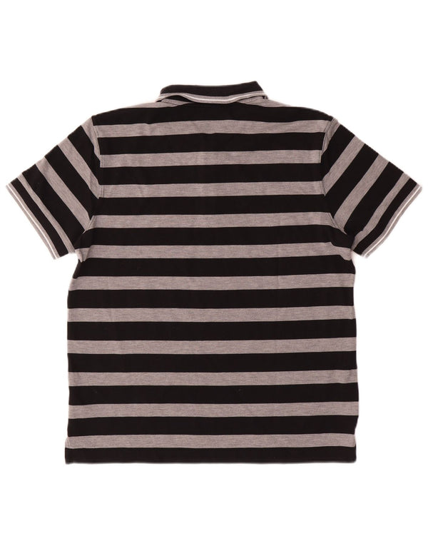 Męska koszulka polo Hugo Boss o regularnym kroju, duża, czarna, bawełniana w paski