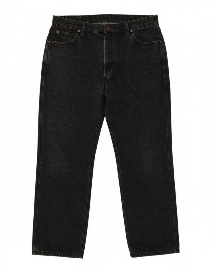 Męskie proste dżinsy Wrangler W38 L30 Szara bawełna