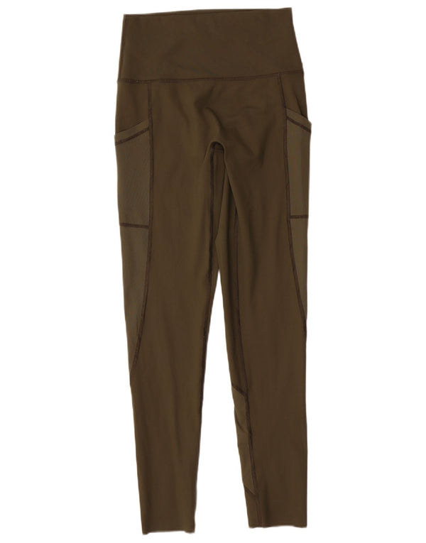 Damskie legginsy z wysokim stanem Aerie UK 14, średni nylon w kolorze khaki