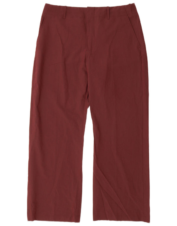 Damskie spodnie chino o luźnym kroju Zara XL W32 L30 Burgundowy poliester