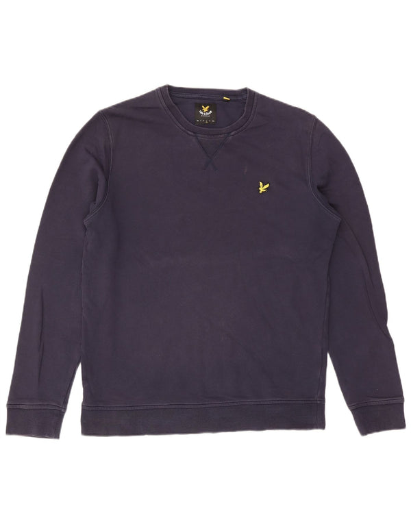 Lyle & Scott Mens Sweatshirt Jumper Large Navy Blue Cotton